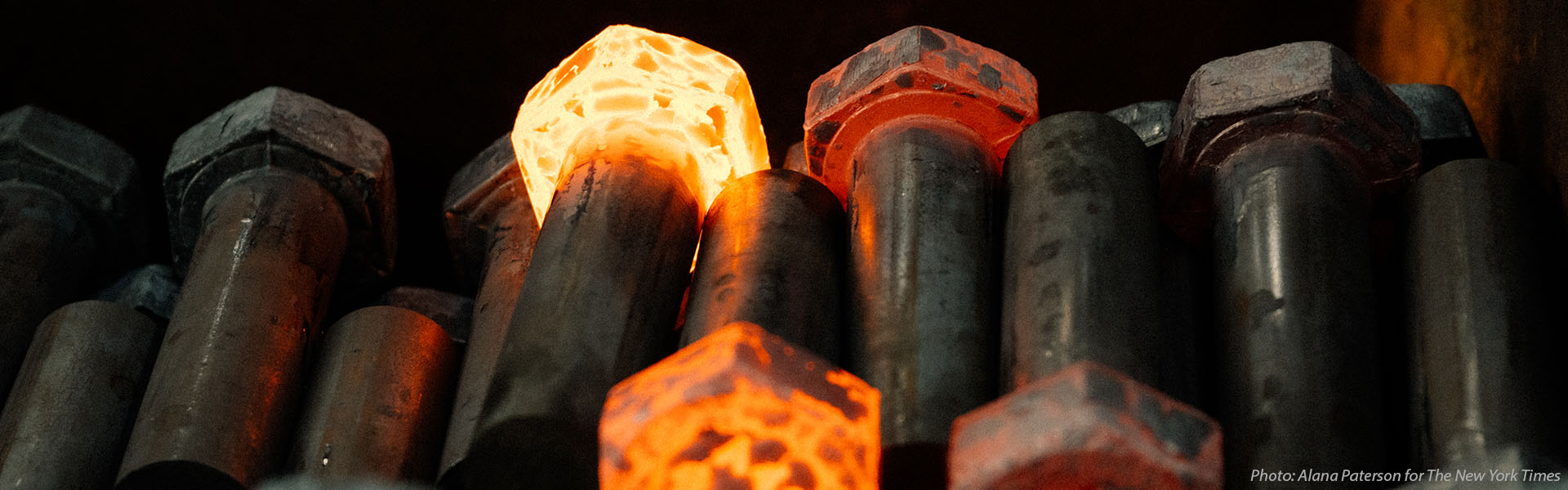 NYT_BoltGlowPhotoRSZ Hot glowing forged bolt
